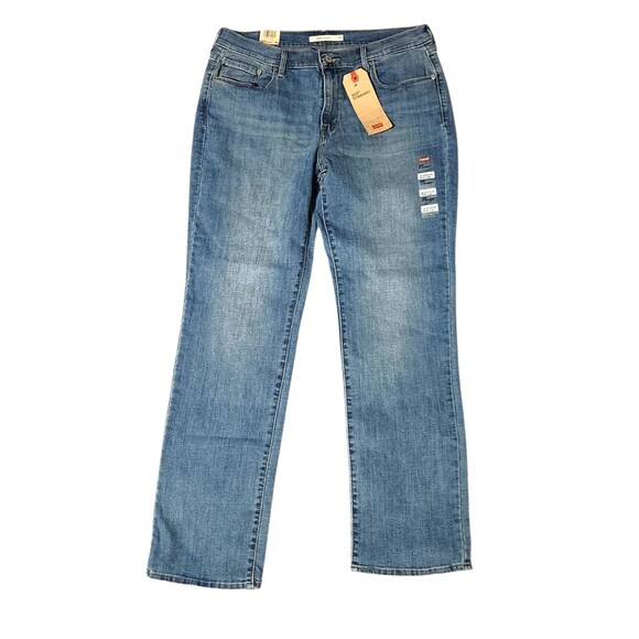 Levis Jeans 505 Straight Leg Mid Rise Stretch Light Wash Womens Size 14M 32x32 - Picture 2 of 6